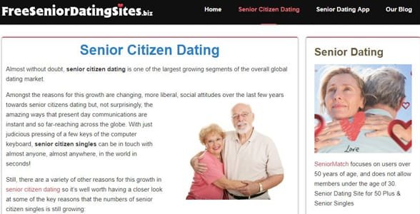 Screenshot von FreeSeniorDatingSites.biz