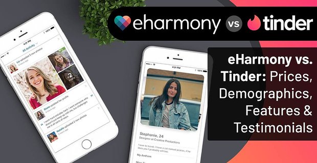 eharmony vs. Tinder: prijzen, demografie, functies en getuigenissen